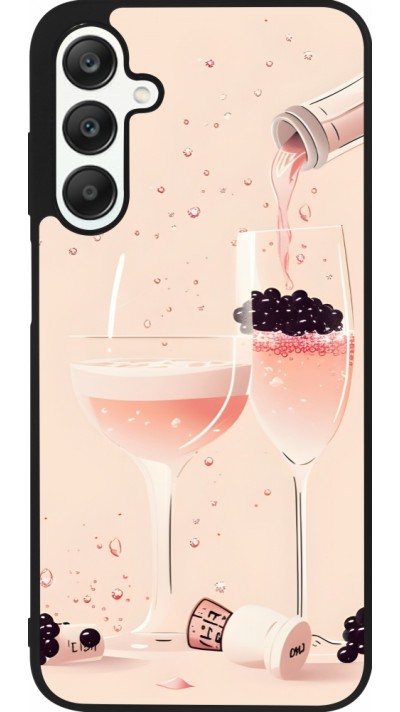 Samsung Galaxy A25 Case Hülle - Silikon schwarz Champagne Pouring Pink