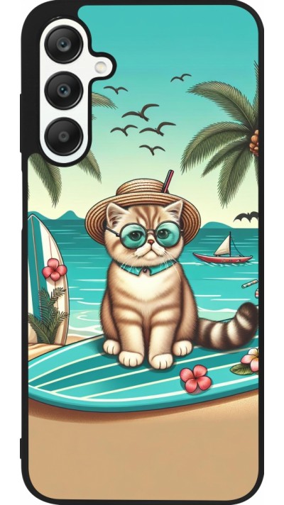 Samsung Galaxy A25 Case Hülle - Silikon schwarz Chat Surf Stil