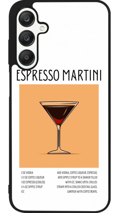 Samsung Galaxy A25 Case Hülle - Silikon schwarz Cocktail Rezept Espresso Martini