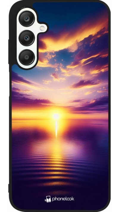 Samsung Galaxy A25 Case Hülle - Silikon schwarz Sonnenuntergang gelb violett