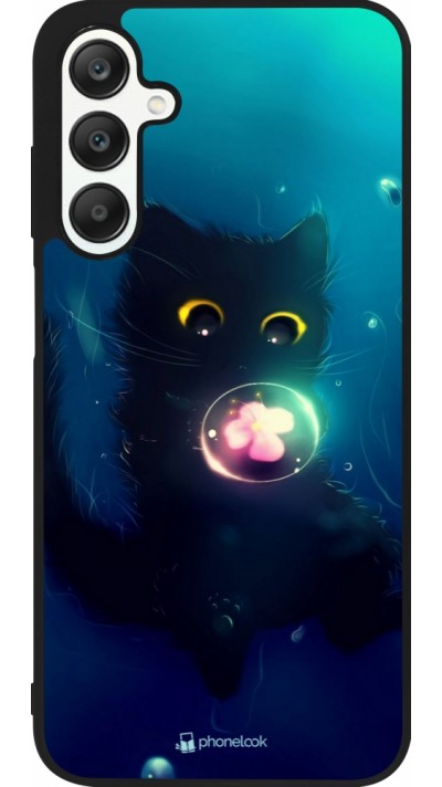 Samsung Galaxy A25 Case Hülle - Silikon schwarz Cute Cat Bubble