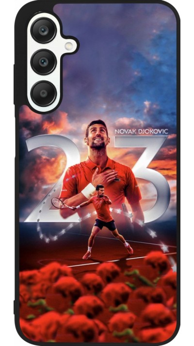 Samsung Galaxy A25 Case Hülle - Silikon schwarz Djokovic 23 Grand Slam