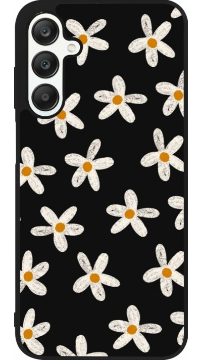 Samsung Galaxy A25 Case Hülle - Silikon schwarz Easter 2024 white on black flower