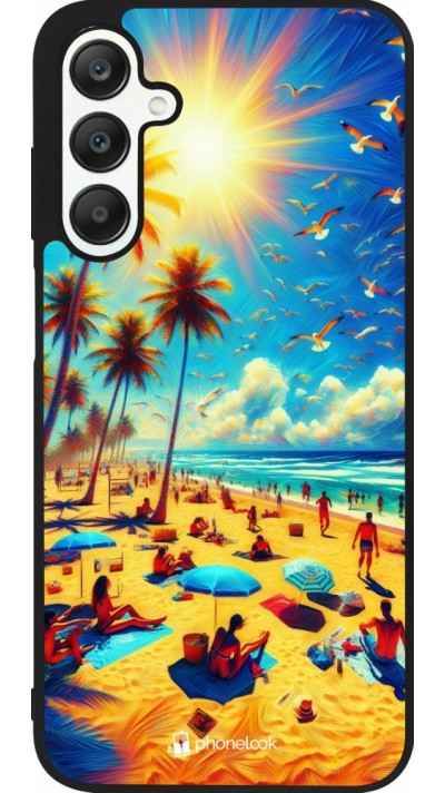 Samsung Galaxy A25 Case Hülle - Silikon schwarz Sommer Paradies Farbe