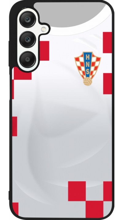 Samsung Galaxy A25 Case Hülle - Silikon schwarz Kroatien 2022 personalisierbares Fussballtrikot