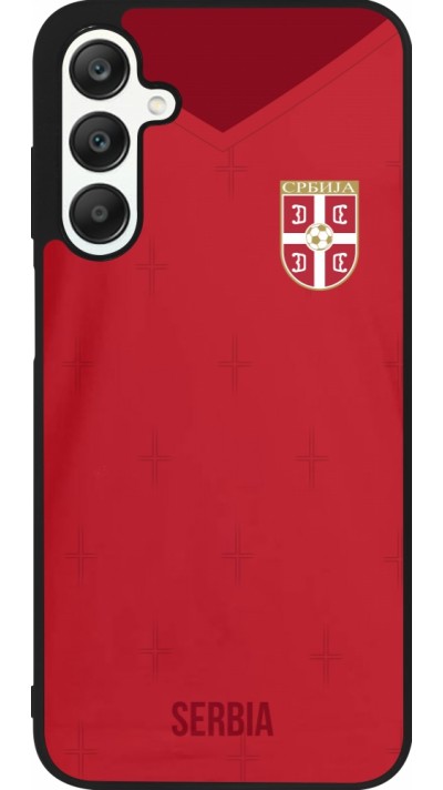 Samsung Galaxy A25 Case Hülle - Silikon schwarz Serbien 2022 personalisierbares Fussballtrikot