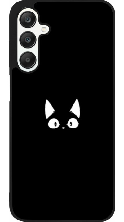 Samsung Galaxy A25 Case Hülle - Silikon schwarz Funny cat on black