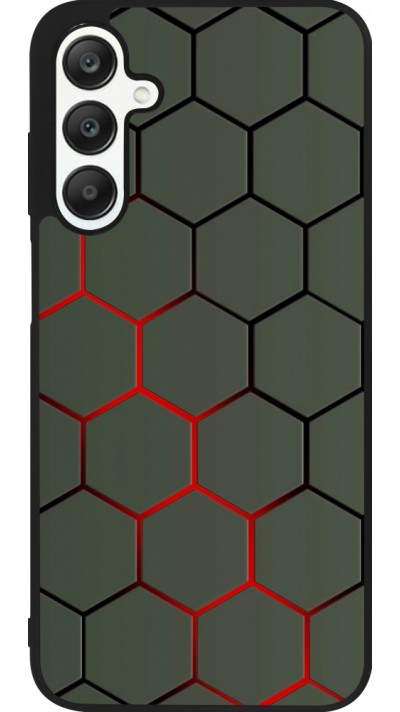 Samsung Galaxy A25 Case Hülle - Silikon schwarz Geometric Line red