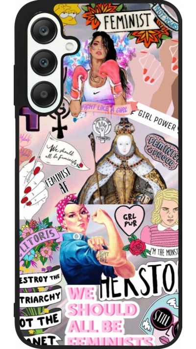 Samsung Galaxy A25 Case Hülle - Silikon schwarz Girl Power Collage