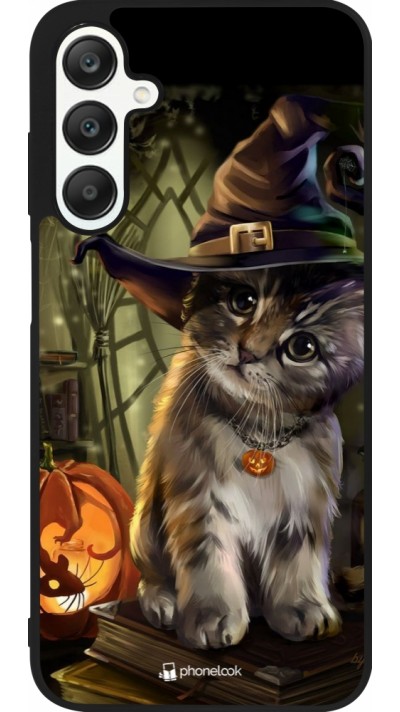 Samsung Galaxy A25 Case Hülle - Silikon schwarz Halloween 21 Witch cat