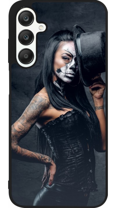 Samsung Galaxy A25 Case Hülle - Silikon schwarz Halloween 22 Tattooed Girl