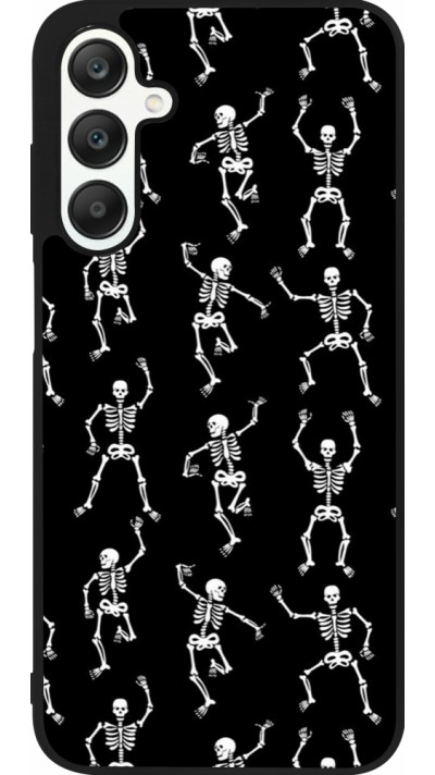 Samsung Galaxy A25 Case Hülle - Silikon schwarz Halloween 2024 dancing skeleton