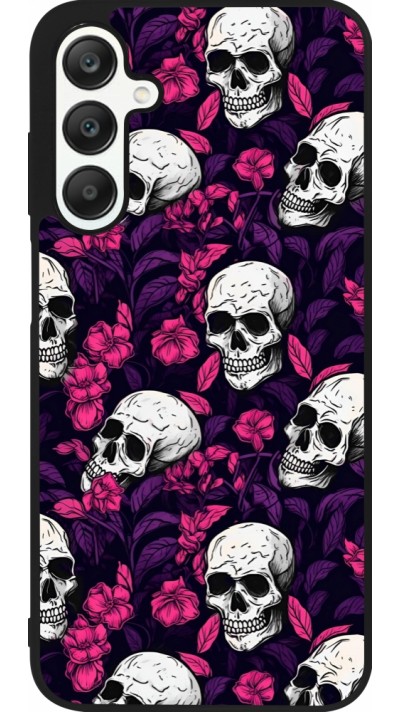 Samsung Galaxy A25 Case Hülle - Silikon schwarz Halloween 2024 romantic skulls