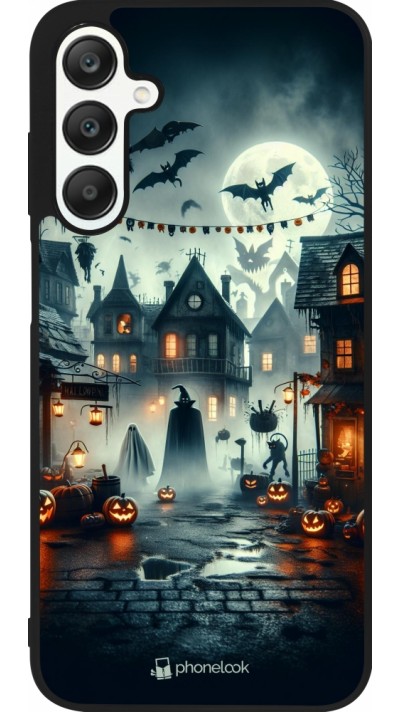 Samsung Galaxy A25 Case Hülle - Silikon schwarz Halloween Spukstadt