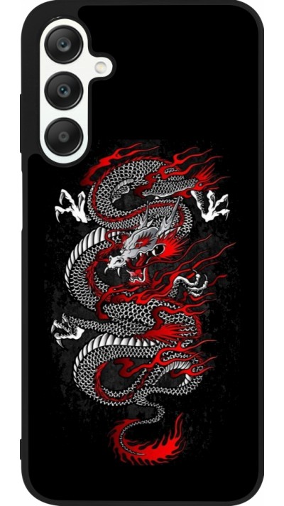 Samsung Galaxy A25 Case Hülle - Silikon schwarz Japanese style Dragon Tattoo Red Black