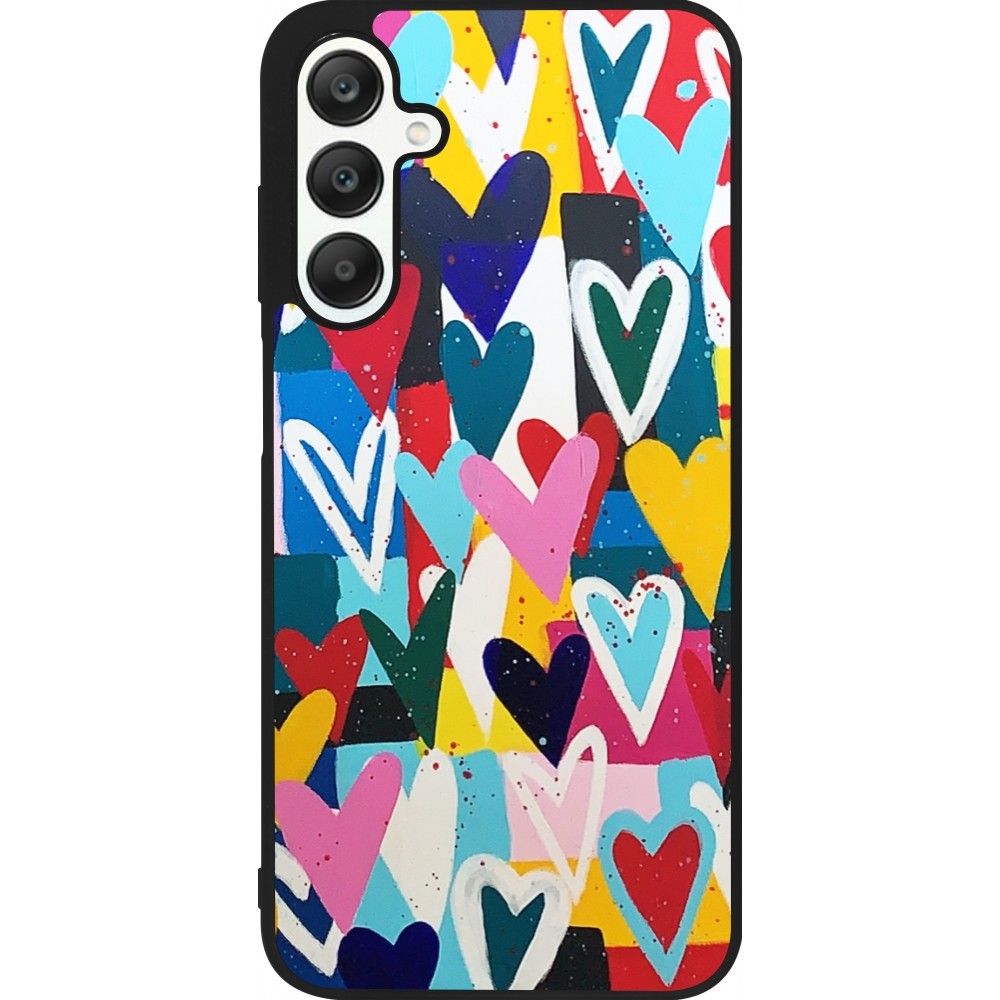 Samsung Galaxy A25 Case Hülle - Silikon schwarz Joyful Hearts