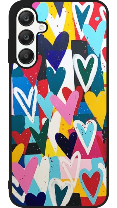 Samsung Galaxy A25 Case Hülle - Silikon schwarz Joyful Hearts