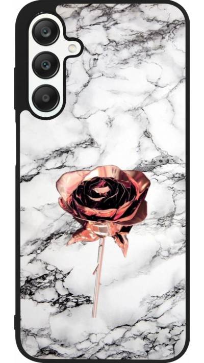 Samsung Galaxy A25 Case Hülle - Silikon schwarz Marble Rose Gold