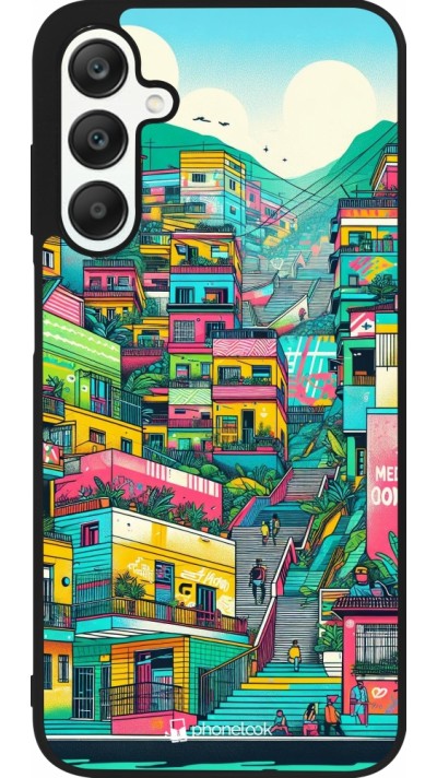 Samsung Galaxy A25 Case Hülle - Silikon schwarz Medellin Comuna 13 Kunst