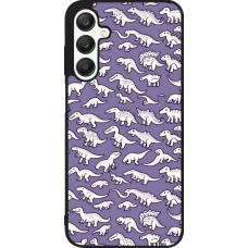 Samsung Galaxy A25 Case Hülle - Silikon schwarz Mini-Dino-Muster violett