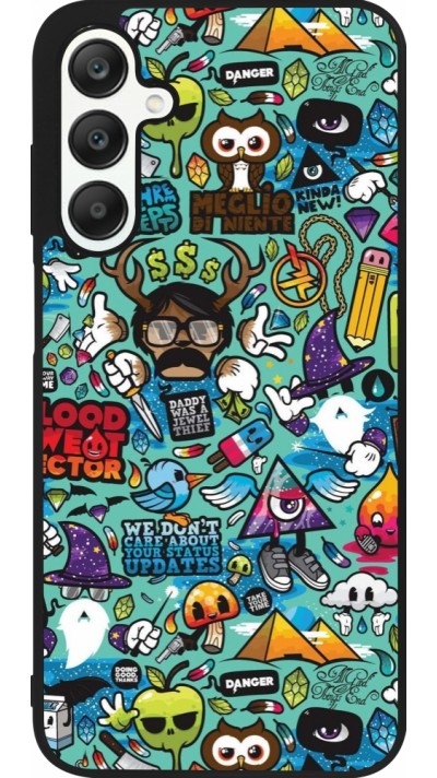 Samsung Galaxy A25 Case Hülle - Silikon schwarz Mixed Cartoons Turquoise