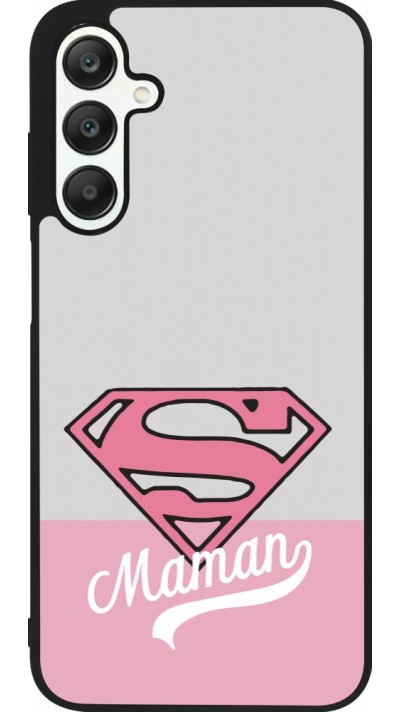 Samsung Galaxy A25 Case Hülle - Silikon schwarz Mom 2024 Super hero maman