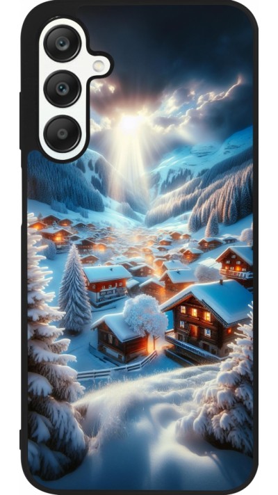 Samsung Galaxy A25 Case Hülle - Silikon schwarz Berg Schnee Licht