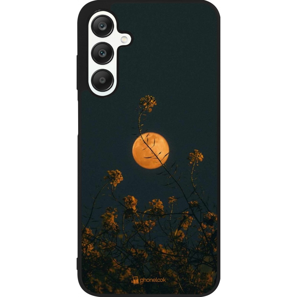 Samsung Galaxy A25 Case Hülle - Silikon schwarz Moon Flowers