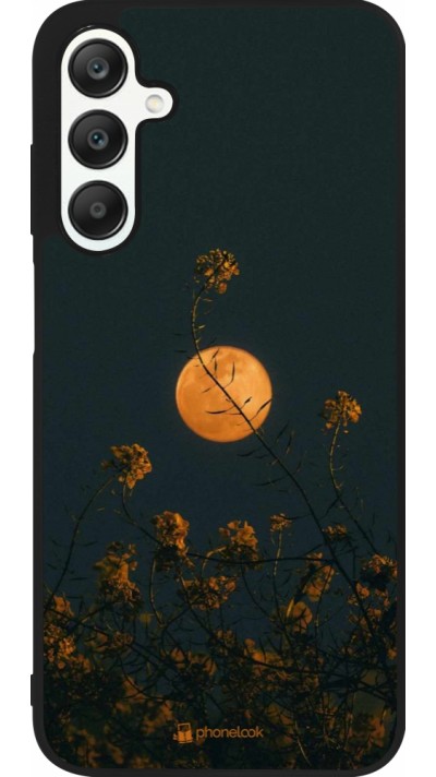 Samsung Galaxy A25 Case Hülle - Silikon schwarz Moon Flowers