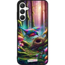 Samsung Galaxy A25 Case Hülle - Silikon schwarz Vogel Nest Wald