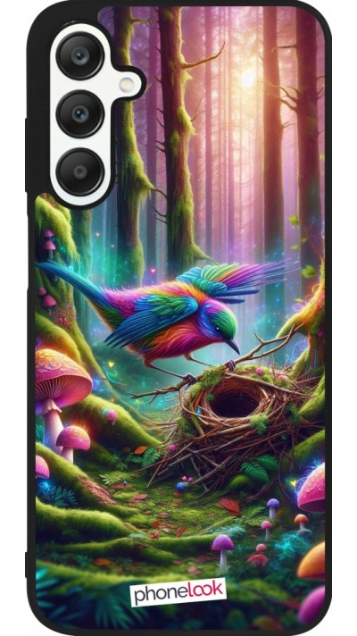 Samsung Galaxy A25 Case Hülle - Silikon schwarz Vogel Nest Wald