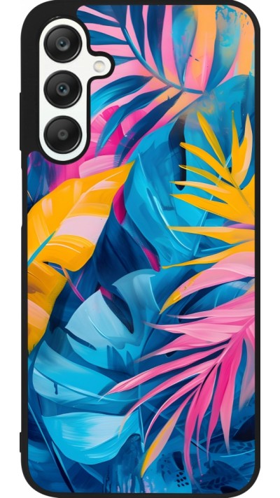 Samsung Galaxy A25 Case Hülle - Silikon schwarz Palms Blue