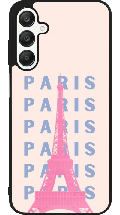 Samsung Galaxy A25 Case Hülle - Silikon schwarz Paris Pink Print