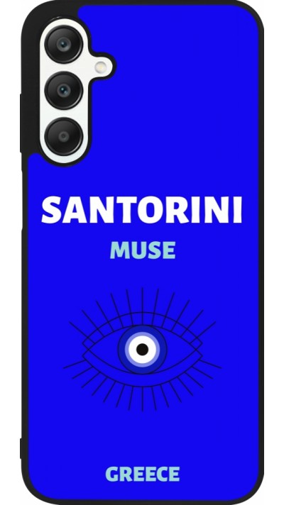 Samsung Galaxy A25 Case Hülle - Silikon schwarz Pop Summer Destination Santorini