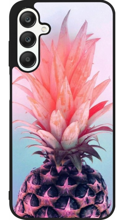 Samsung Galaxy A25 Case Hülle - Silikon schwarz Purple Pink Pineapple