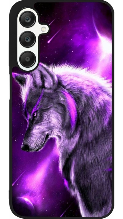 Samsung Galaxy A25 Case Hülle - Silikon schwarz Purple Sky Wolf