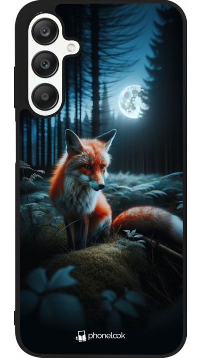 Samsung Galaxy A25 Case Hülle - Silikon schwarz Fuchs Mond Wald