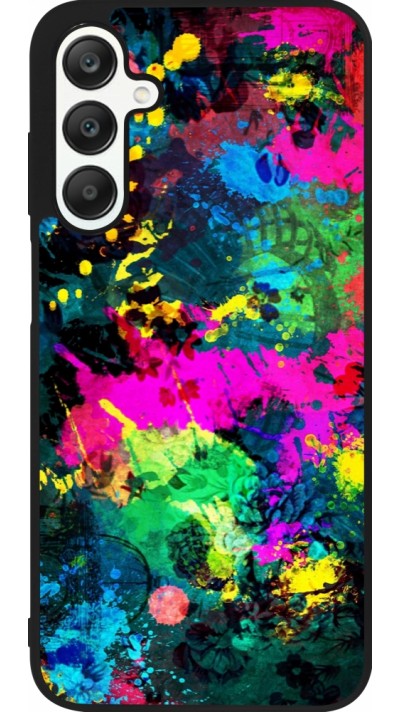 Samsung Galaxy A25 Case Hülle - Silikon schwarz Splash paint