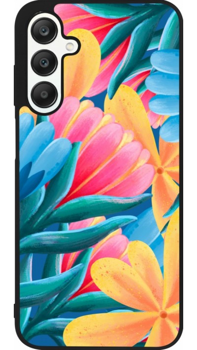 Samsung Galaxy A25 Case Hülle - Silikon schwarz Spring 23 colorful flowers