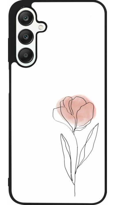 Samsung Galaxy A25 Case Hülle - Silikon schwarz Spring 23 minimalist flower