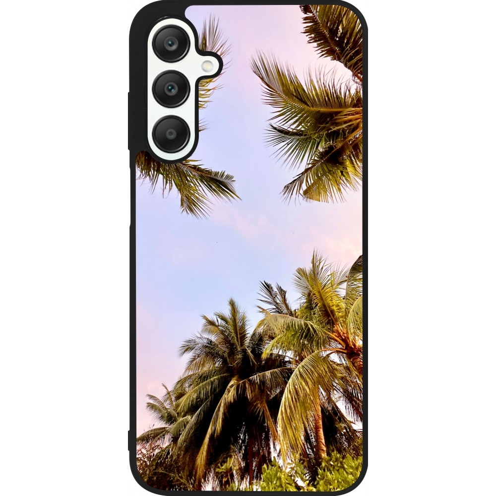 Samsung Galaxy A25 Case Hülle - Silikon schwarz Summer 2023 palm tree vibe