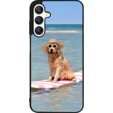 Samsung Galaxy A25 Case Hülle - Silikon schwarz Summer Dog on Paddle