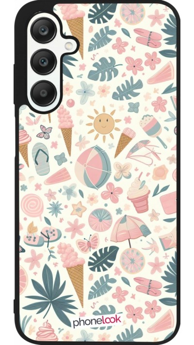 Samsung Galaxy A25 Case Hülle - Silikon schwarz Sommer Pink Muster