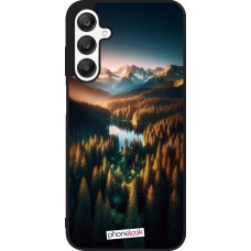 Samsung Galaxy A25 Case Hülle - Silikon schwarz Sonnenuntergang Waldsee