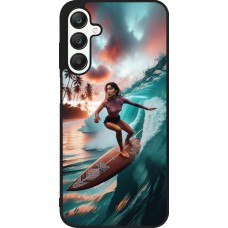 Samsung Galaxy A25 Case Hülle - Silikon schwarz Surferin aus Bali