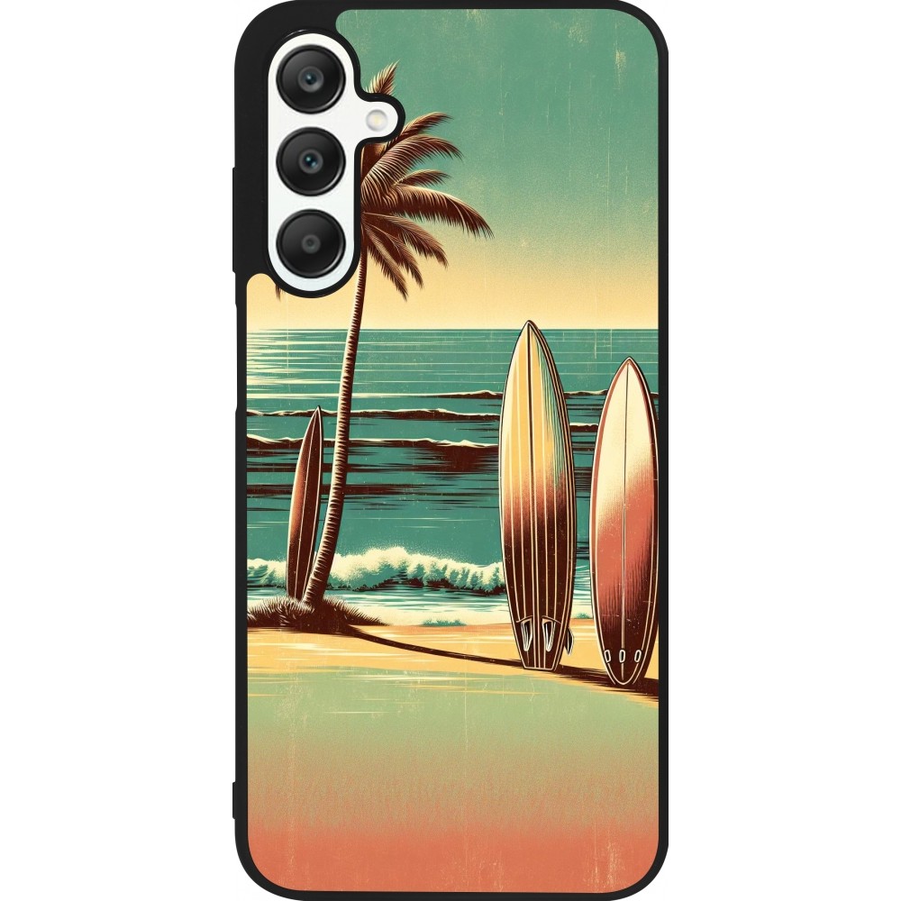 Samsung Galaxy A25 Case Hülle - Silikon schwarz Surf Paradise