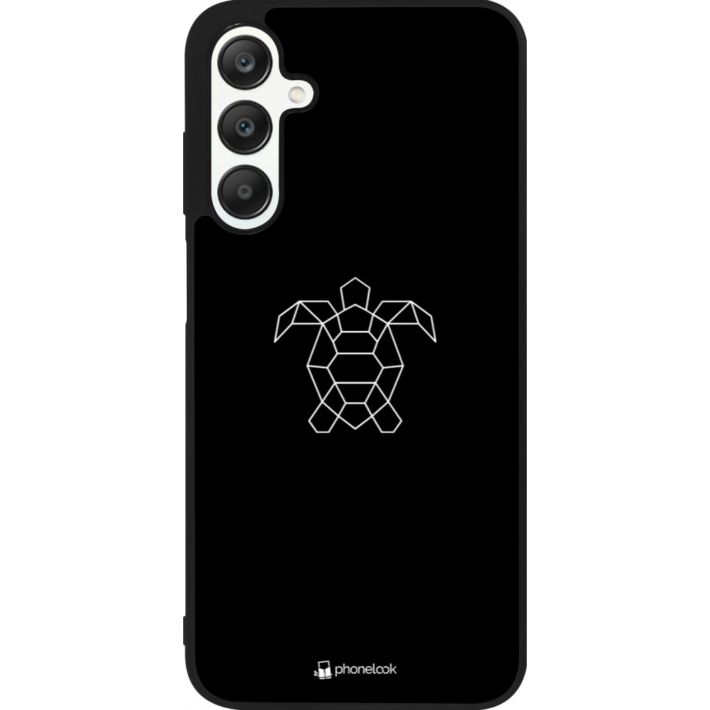 Samsung Galaxy A25 Case Hülle - Silikon schwarz Turtles lines on black