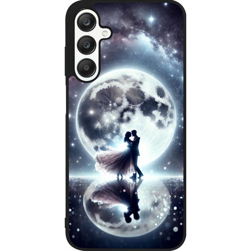 Samsung Galaxy A25 Case Hülle - Silikon schwarz Valentin 2024 Liebe unter dem Mond