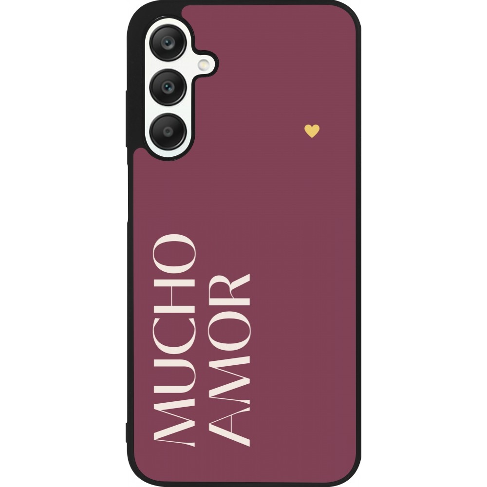 Samsung Galaxy A25 Case Hülle - Silikon schwarz Valentine 2024 mucho amor rosado