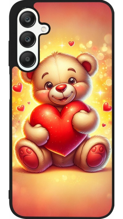 Samsung Galaxy A25 Case Hülle - Silikon schwarz Valentin 2024 Teddy Liebe